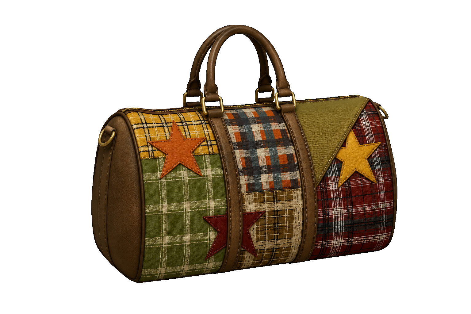 Star Flannel duffel bag Mock-UP