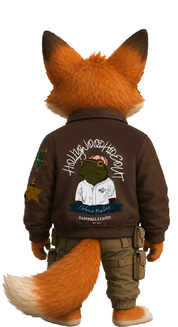 "HOLLYWOOD HIDE OUT" CONCEPT VARSITY JACKET  MOCK-UP