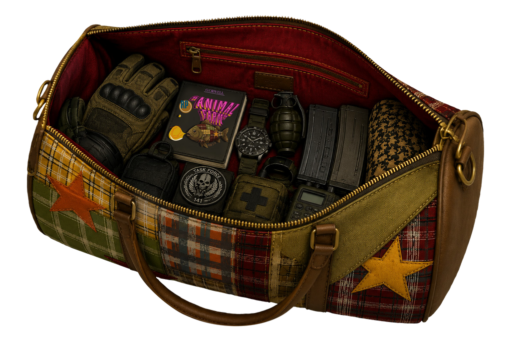 Star Flannel duffel bag Mock-UP